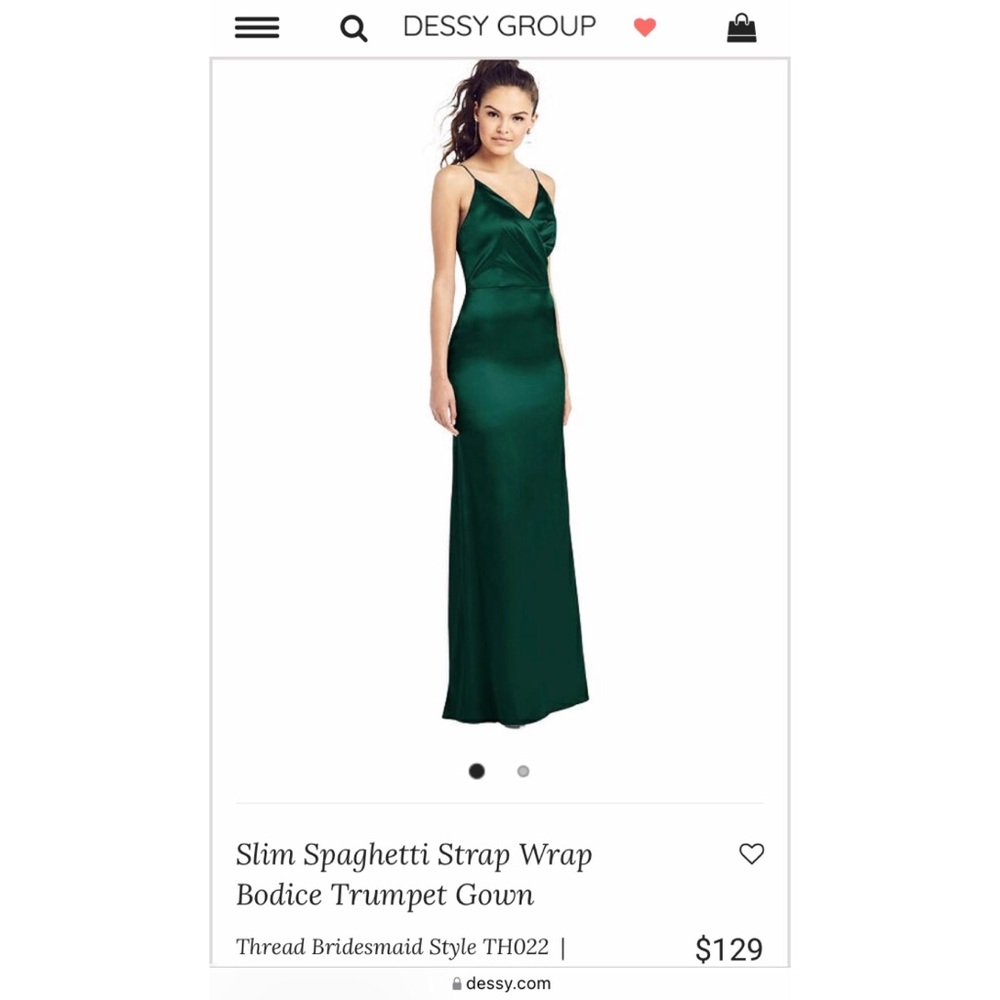NWT Slim Strap Full-Length Trumpet Gown (Size: 8 / Color: Hunter)